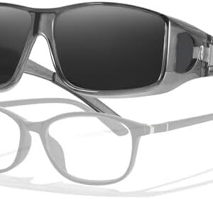 LVIOE Over Glasses Sunglasses Wrap Around Polarized Sunglasses for Men Women Fit Over Prescription Glasses with UV Protection : Clothing, Shoes & Jewelry